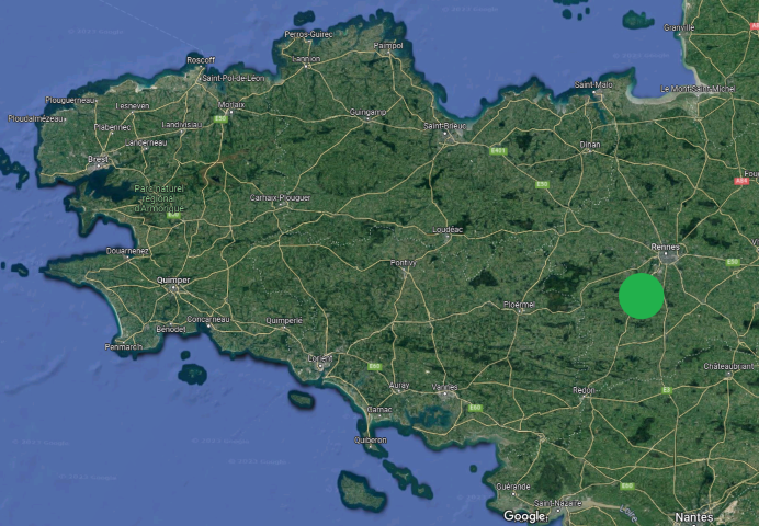 Localisation géographique de notre première haie fruitière en Ille-et-Vilaine